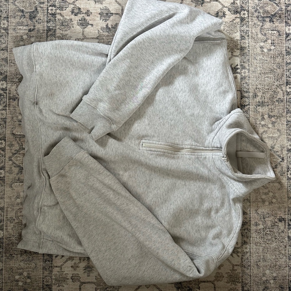 Women’s Gray Quarter-Zip Sweater